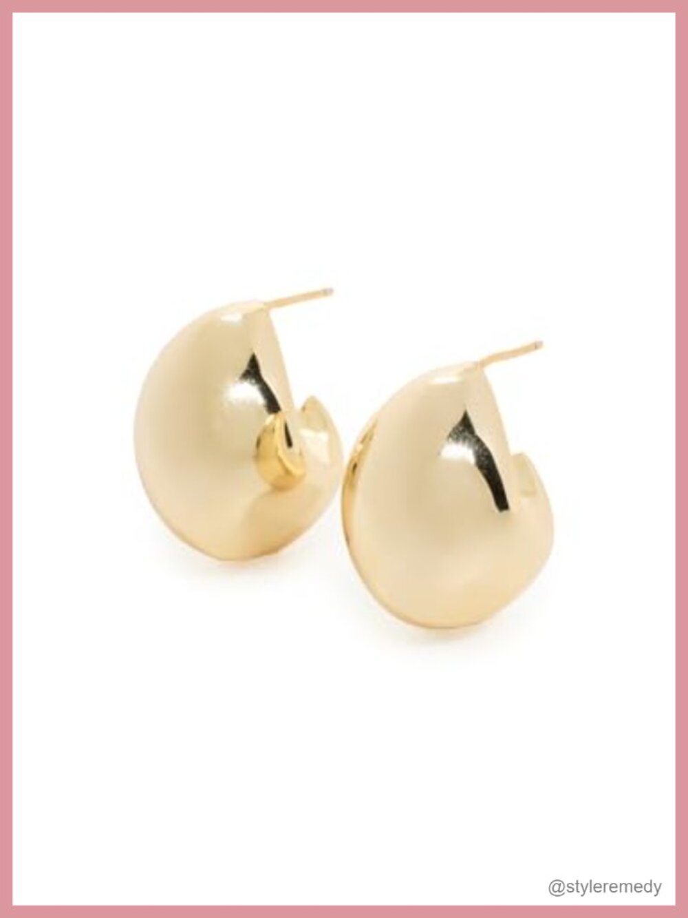 Chunky Graduated Hoop Earrings Brass Polished Finish 0.75in